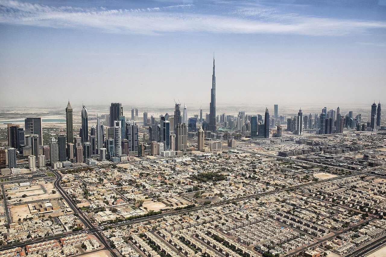 Burj Khalifa rising above Downtown Dubai