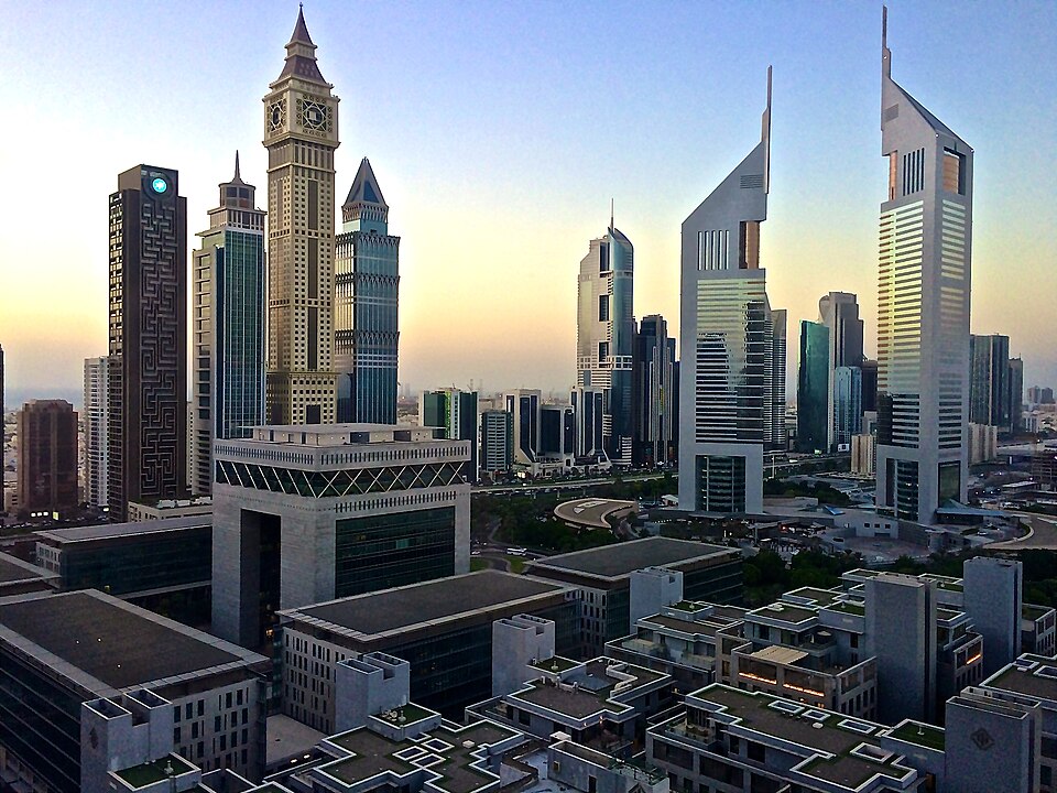 Emirates Towers on Sheikh Zayed Road in Dubai